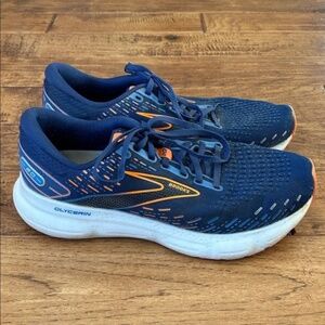 Brooks Glycerin 20 Road Running Shoes Blue Depths Palace Blue Orange Men Size 10